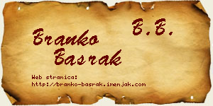 Branko Basrak vizit kartica